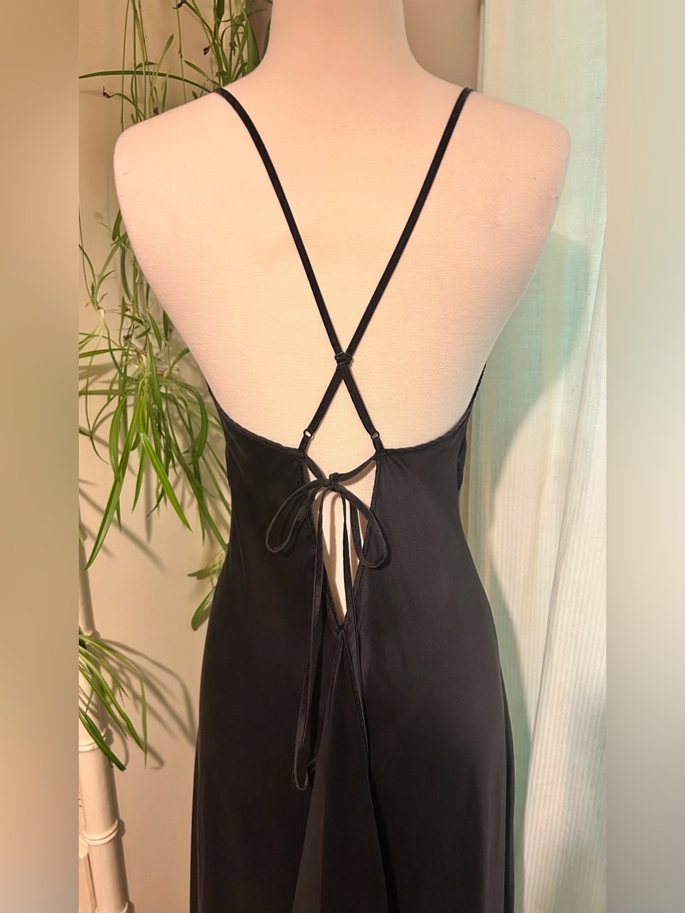 Victoria Secret silk maxi slip dress beaded drape back vintage medium - Picture 6 of 15